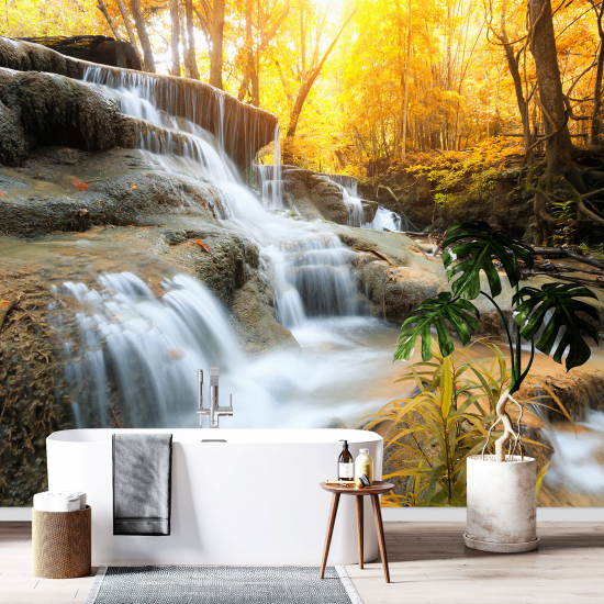 Papel pintado panorámico - Cascadas Otoño