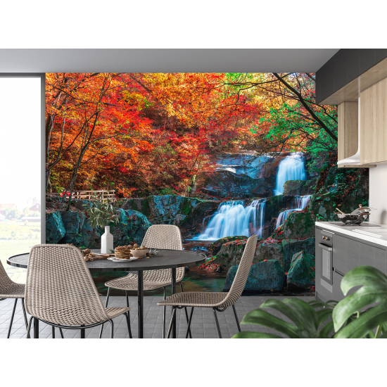 Papel pintado panorámico - Cascadas Otoño