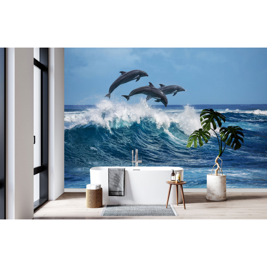 Papel pintado panorámico - Delfines