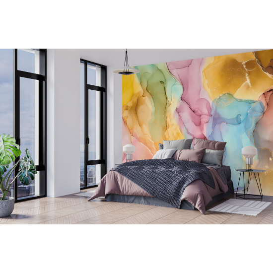 Papel pintado panorámico - Efecto marmoleado Colores