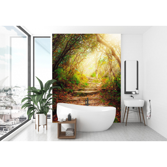 Papel pintado panorámico - Escaleras Bosque