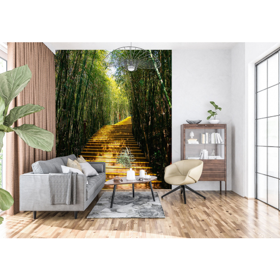 Papel pintado panorámico - Escaleras de madera