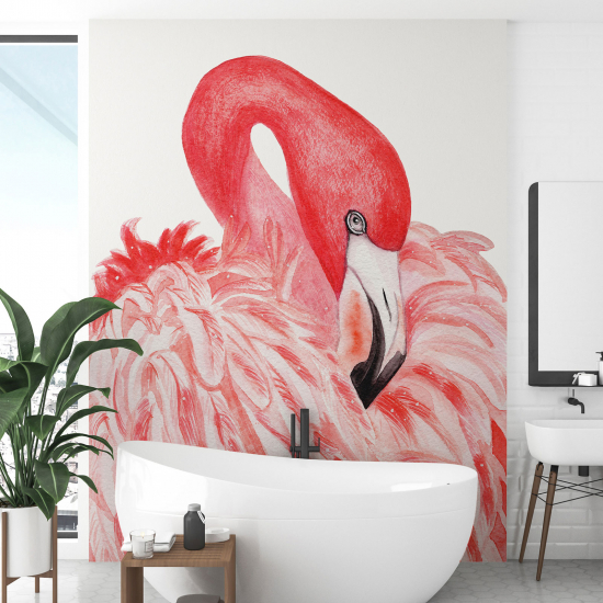 Papel pintado panorámico - Flamenco rosa
