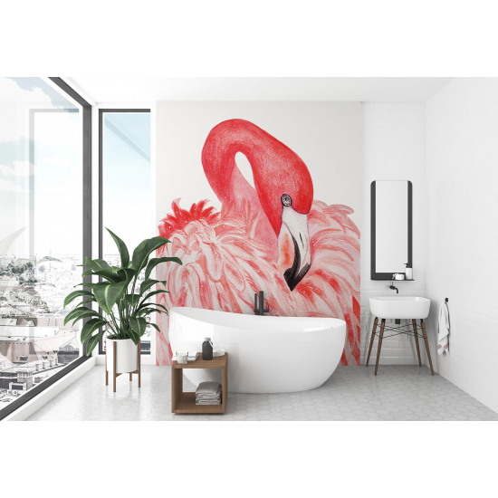 Papel pintado panorámico - Flamenco rosa