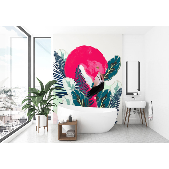 Papel pintado panorámico - Flamenco rosa