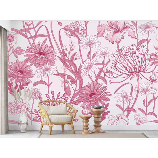 Papel pintado panorámico - Flores