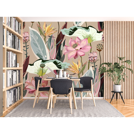 Papel pintado panorámico - Flores