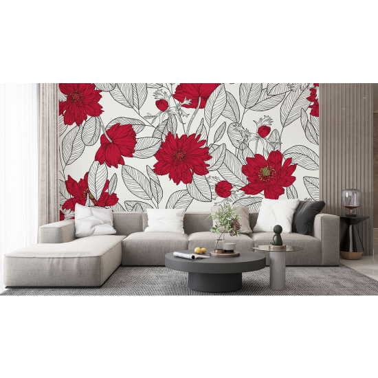 Papel pintado panorámico - Flores