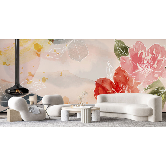 Papel pintado panorámico - Flores