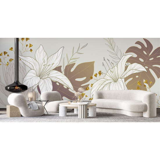 Papel pintado panorámico - Flores