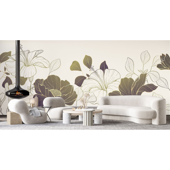Papel pintado panorámico - Flores