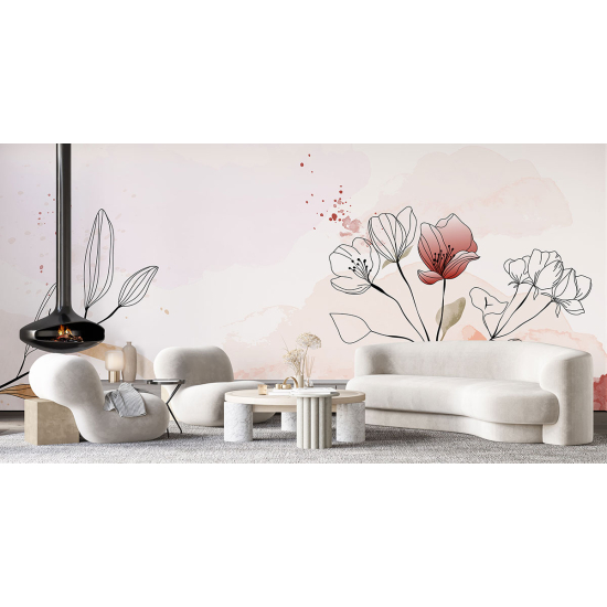 Papel pintado panorámico - Flores