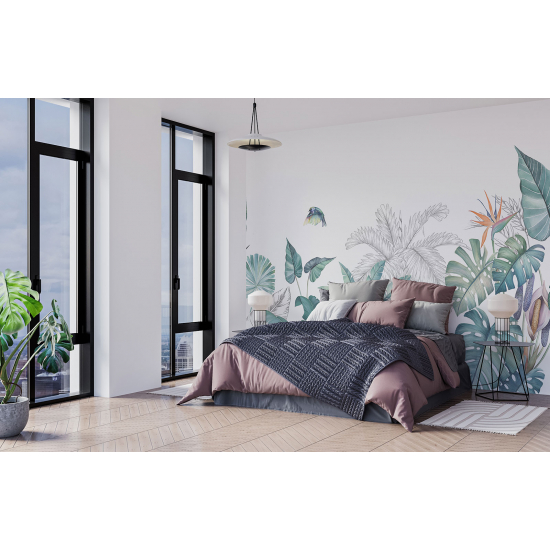 Papel pintado panorámico - Flores Exóticas