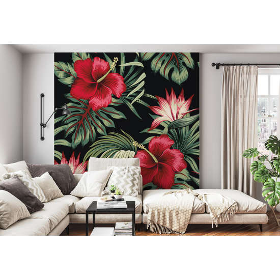 Papel pintado panorámico - Flores tropicales