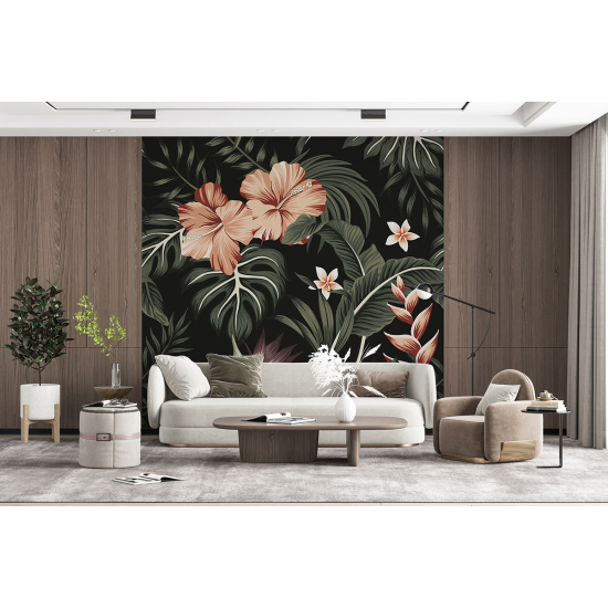Papel pintado panorámico - Flores tropicales