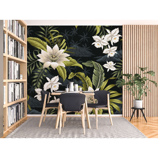 Papel pintado panorámico - Flores tropicales