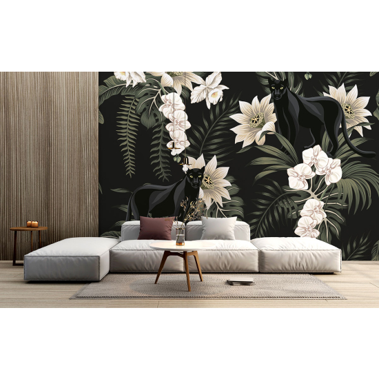 Papel pintado panorámico - Flores tropicales