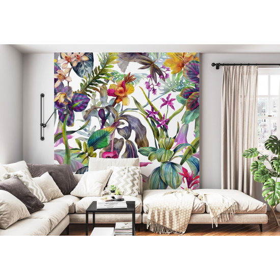 Papel pintado panorámico - Flores tropicales