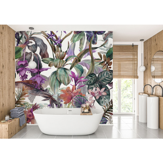 Papel pintado panorámico - Flores tropicales