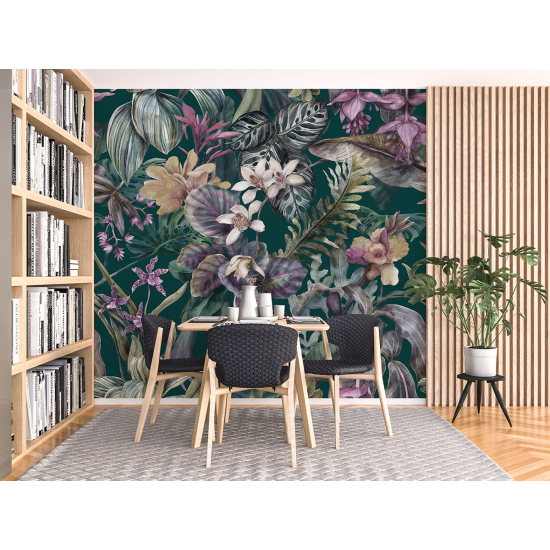 Papel pintado panorámico - Flores tropicales