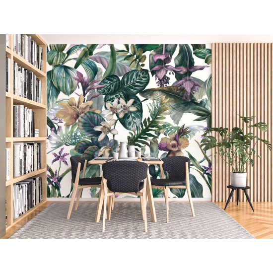 Papel pintado panorámico - Flores tropicales