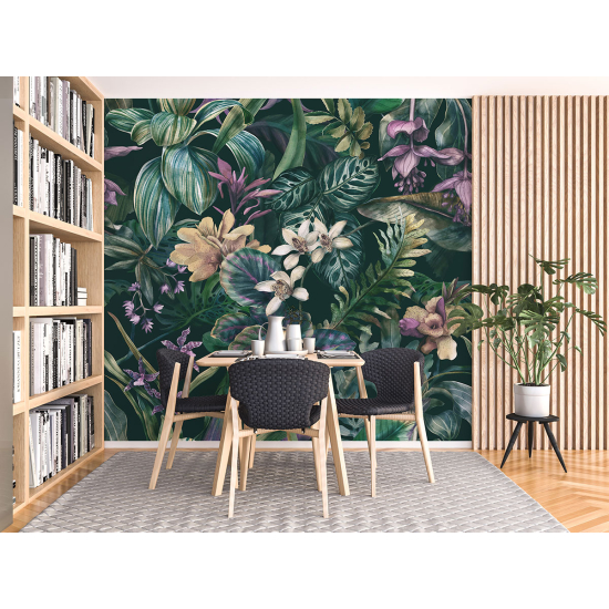 Papel pintado panorámico - Flores tropicales