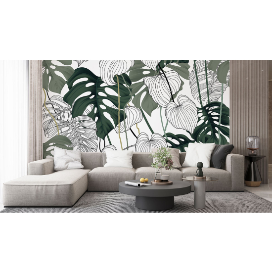 Papel pintado panorámico - Flores tropicales