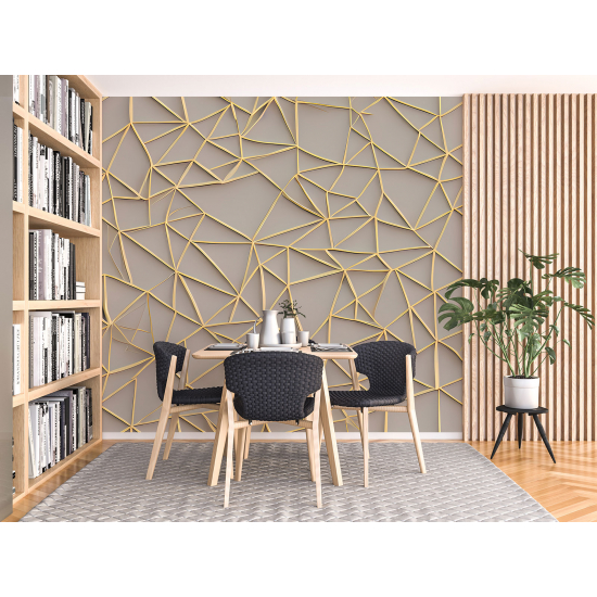 Papel pintado panorámico - Formas Geométricas Efecto 3D
