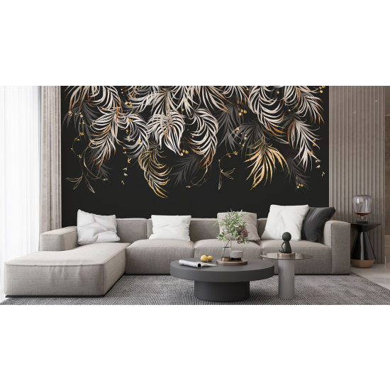 Papel pintado panorámico - Hojas tropicales