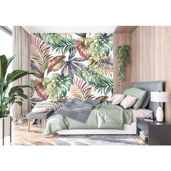 Papel pintado panorámico - Hojas tropicales