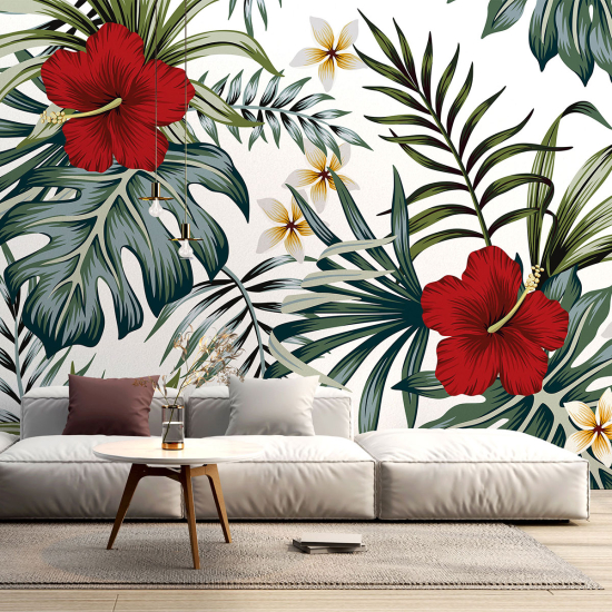 Papel pintado panorámico - Hojas tropicales