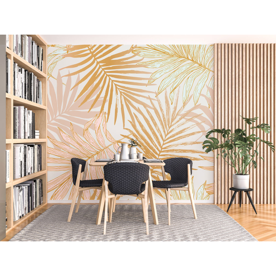 Papel pintado panorámico - Hojas tropicales