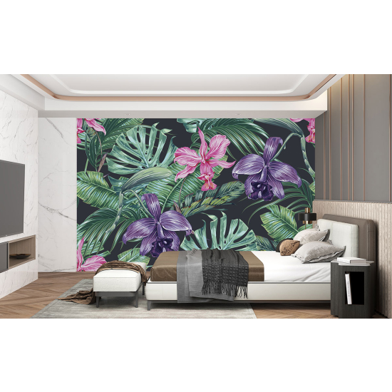 Papel pintado panorámico - Hojas tropicales