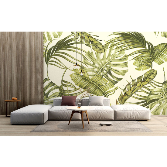 Papel pintado panorámico - Hojas tropicales