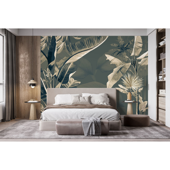 Papel pintado panorámico - Hojas tropicales