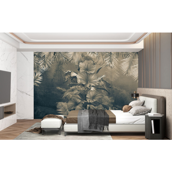 Papel pintado panorámico - Hojas tropicales