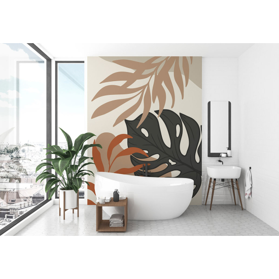 Papel pintado panorámico - Hojas tropicales