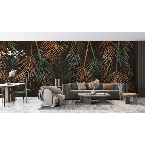 Papel pintado panorámico - Hojas tropicales