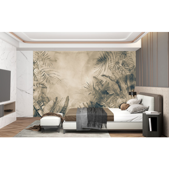 Papel pintado panorámico - Hojas tropicales
