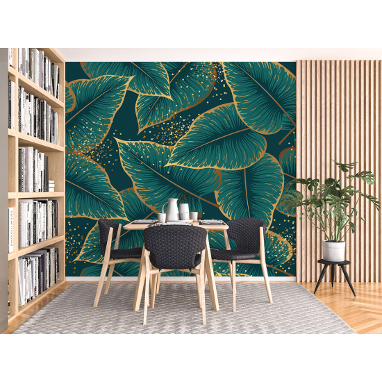 Papel pintado panorámico - Hojas tropicales