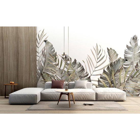 Papel pintado panorámico - Hojas tropicales