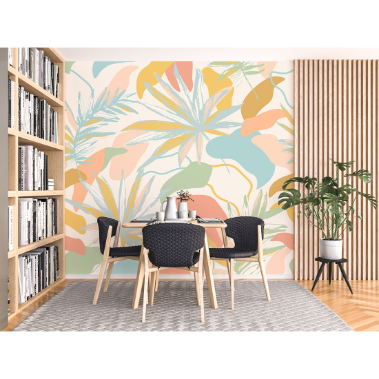 Papel pintado panorámico - Hojas tropicales