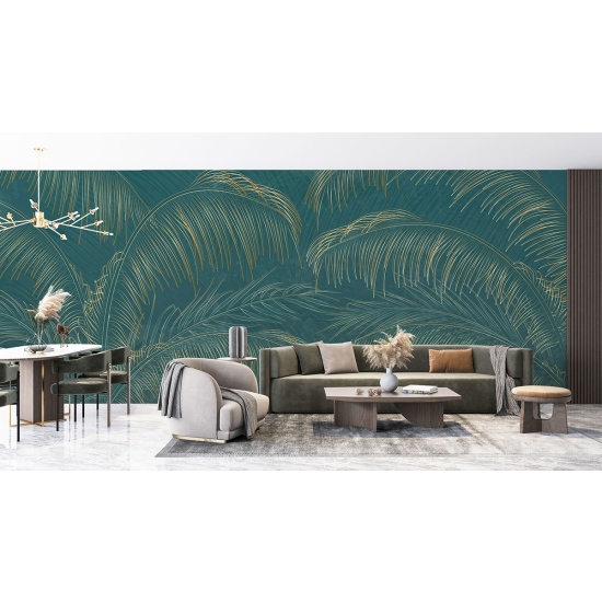 Papel pintado panorámico - Hojas tropicales