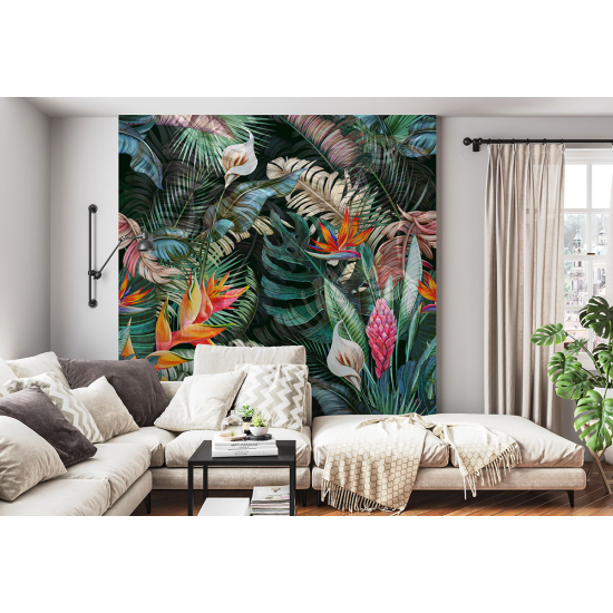 Papel pintado panorámico - Hojas tropicales