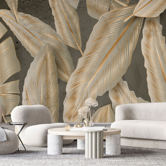 Papel pintado panorámico - Hojas tropicales
