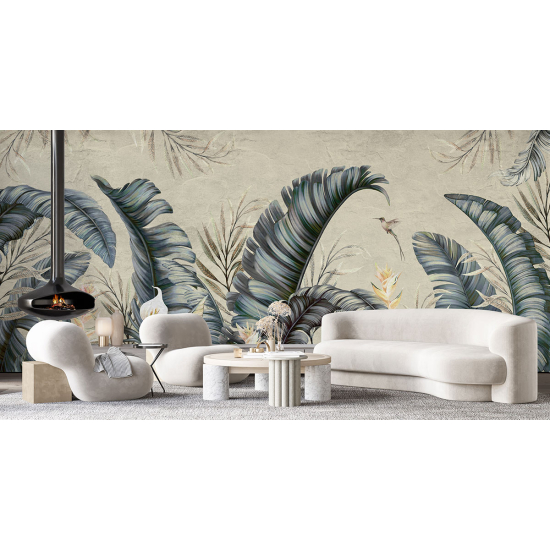 Papel pintado panorámico - Hojas tropicales