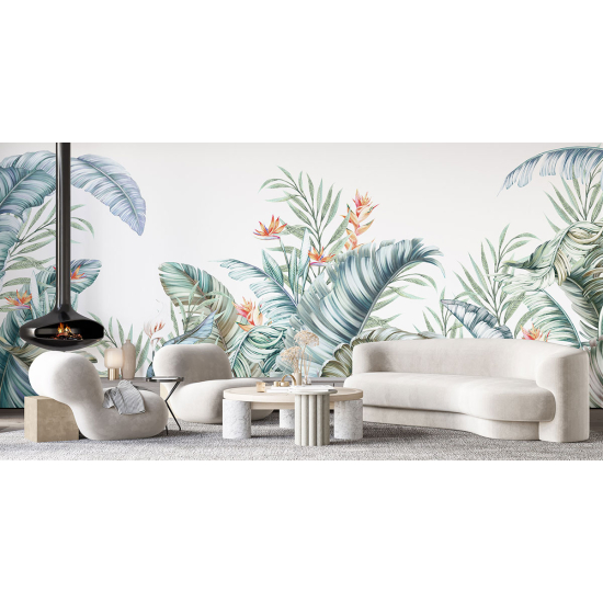Papel pintado panorámico - Hojas tropicales