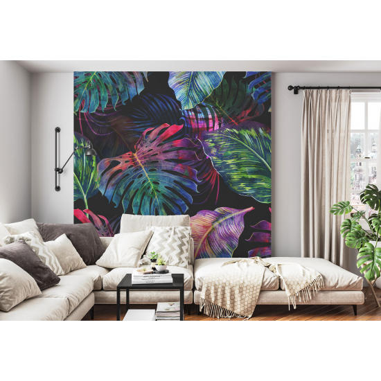 Papel pintado panorámico - Hojas tropicales