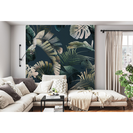 Papel pintado panorámico - Hojas tropicales