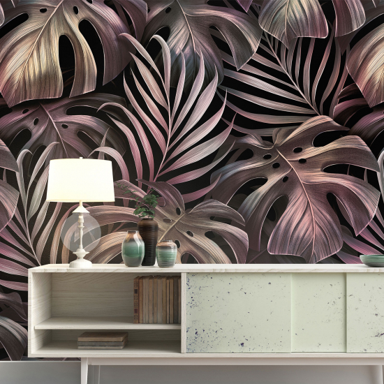 Papel pintado panorámico - Hojas tropicales